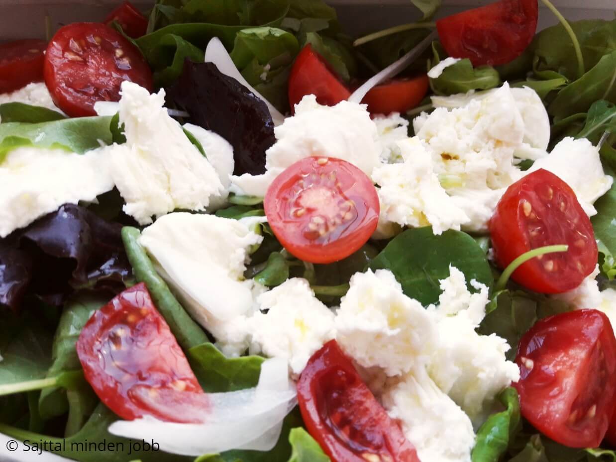 Spenótos mozzarella saláta