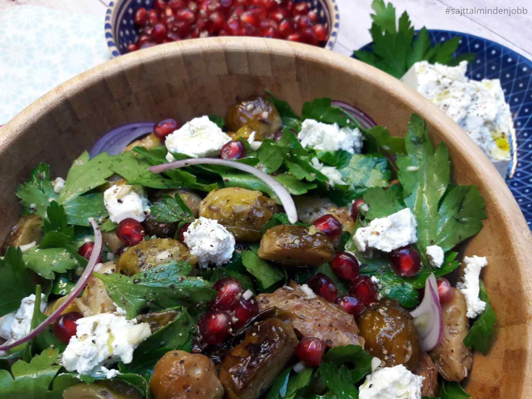 Kecskesajtos - kelbimbós petrezselyemsaláta